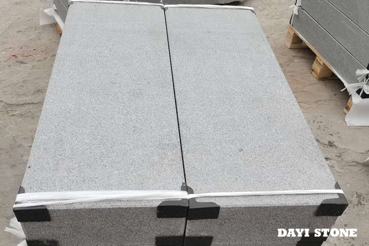 Stairs Dark Grey Granite G654-5 All sides flamed bevelled 3mm 100x35x15cm